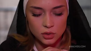Awakening of a Succubus from rub-down the tokus of rub-down the tits of nun Loren Strawberry! Anal curse NRX134